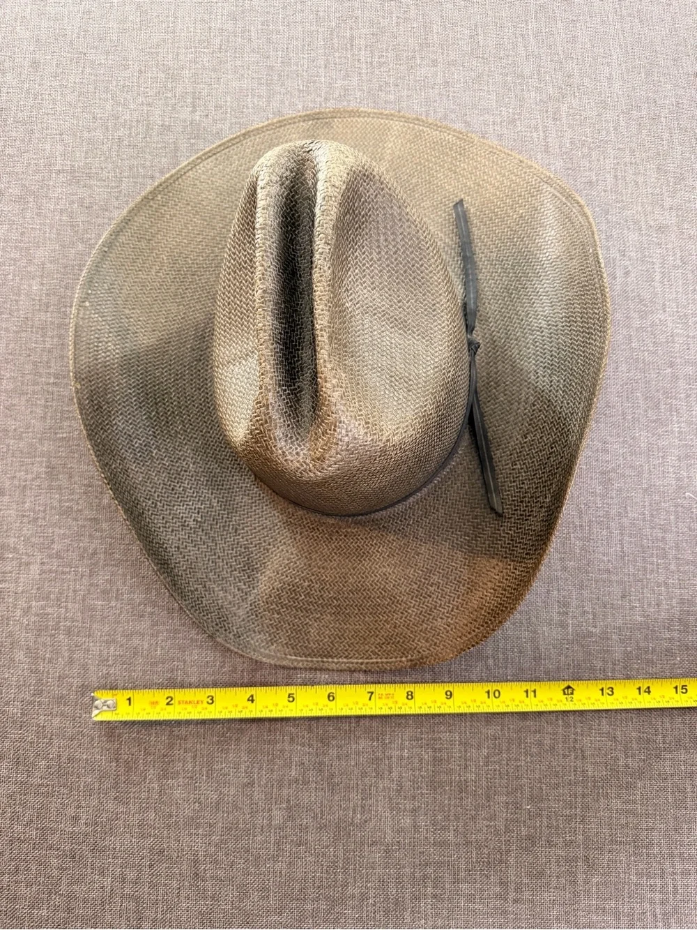 Stetson Vintage Set of 2 Brown Straw Western Hat with Chin Cord Cowboy Unisex